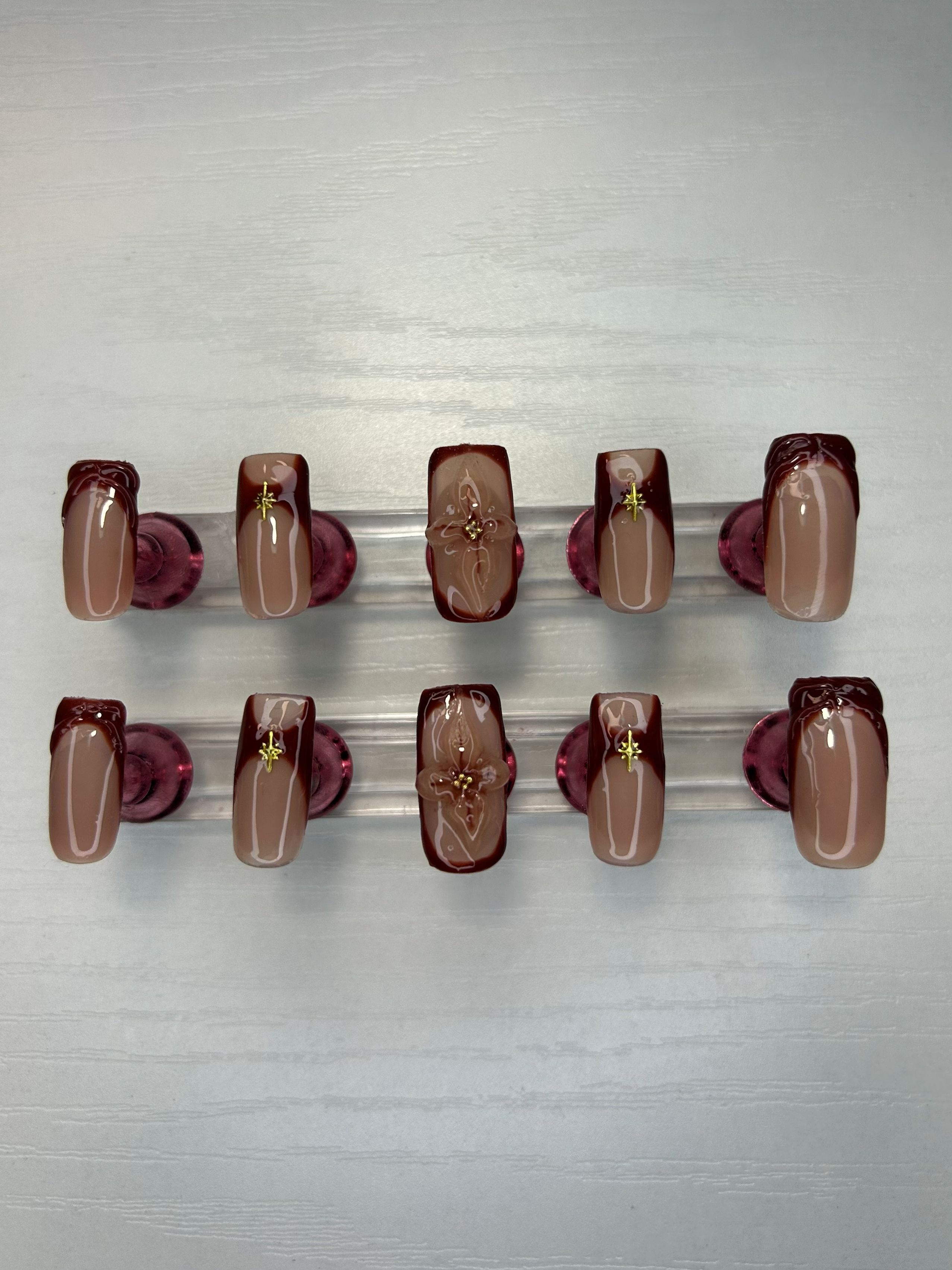 crimson flower nails