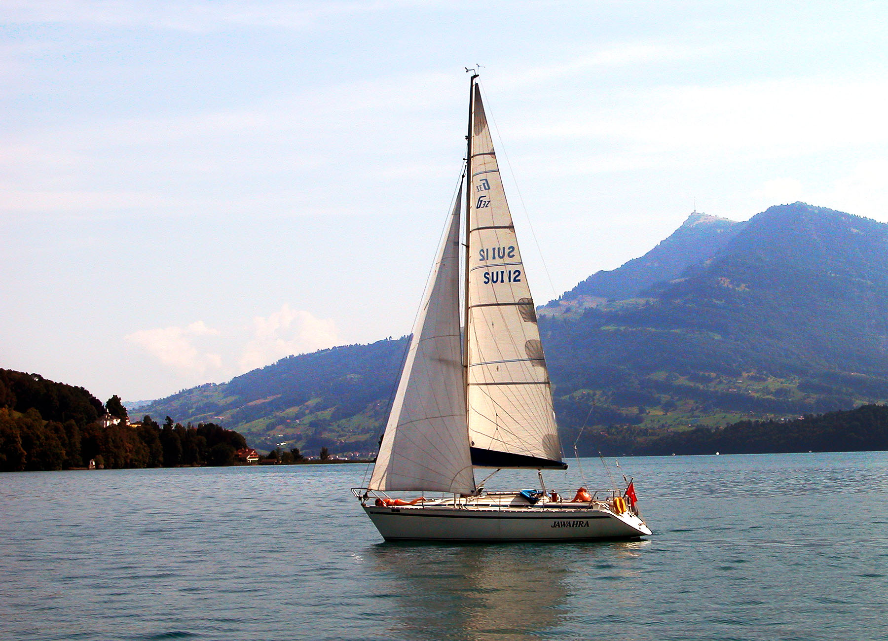 A sailboat in color